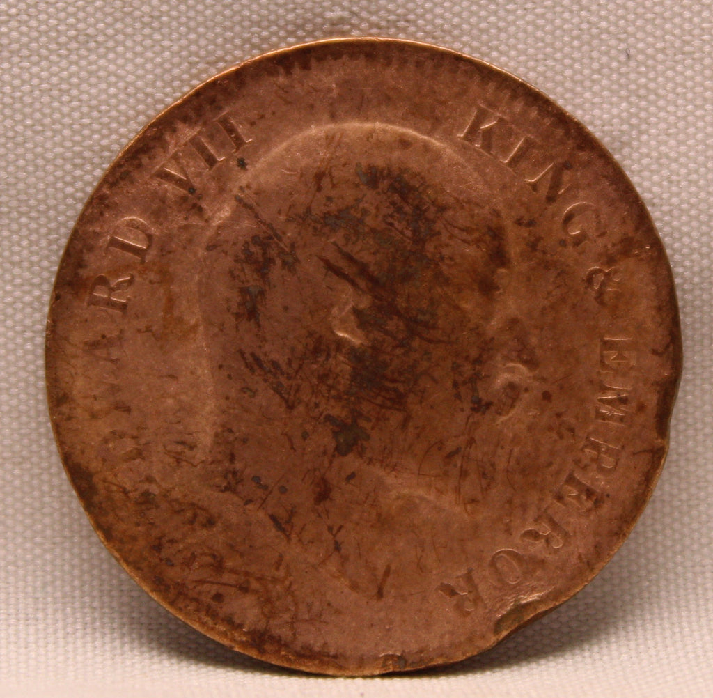 Quarter Anna 1907 Edward VII Bronze coins