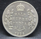 Half Rupee 1908 Edward VII Silver coins