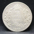 Quarter Rupees 1908 Edward VII Silver coins