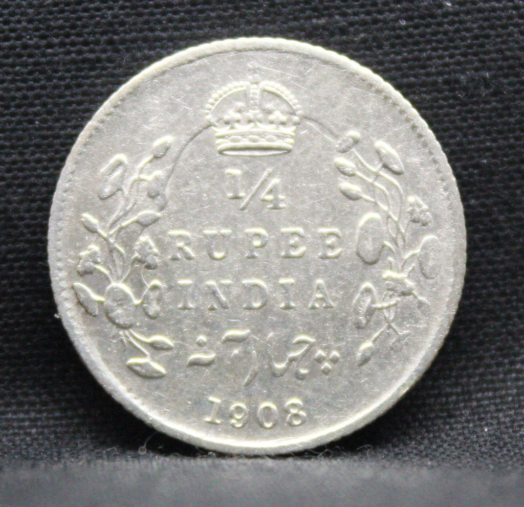 Quarter Rupees 1908 Edward VII Silver coins