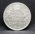 Quarter Rupees 1908 Edward VII Silver coins