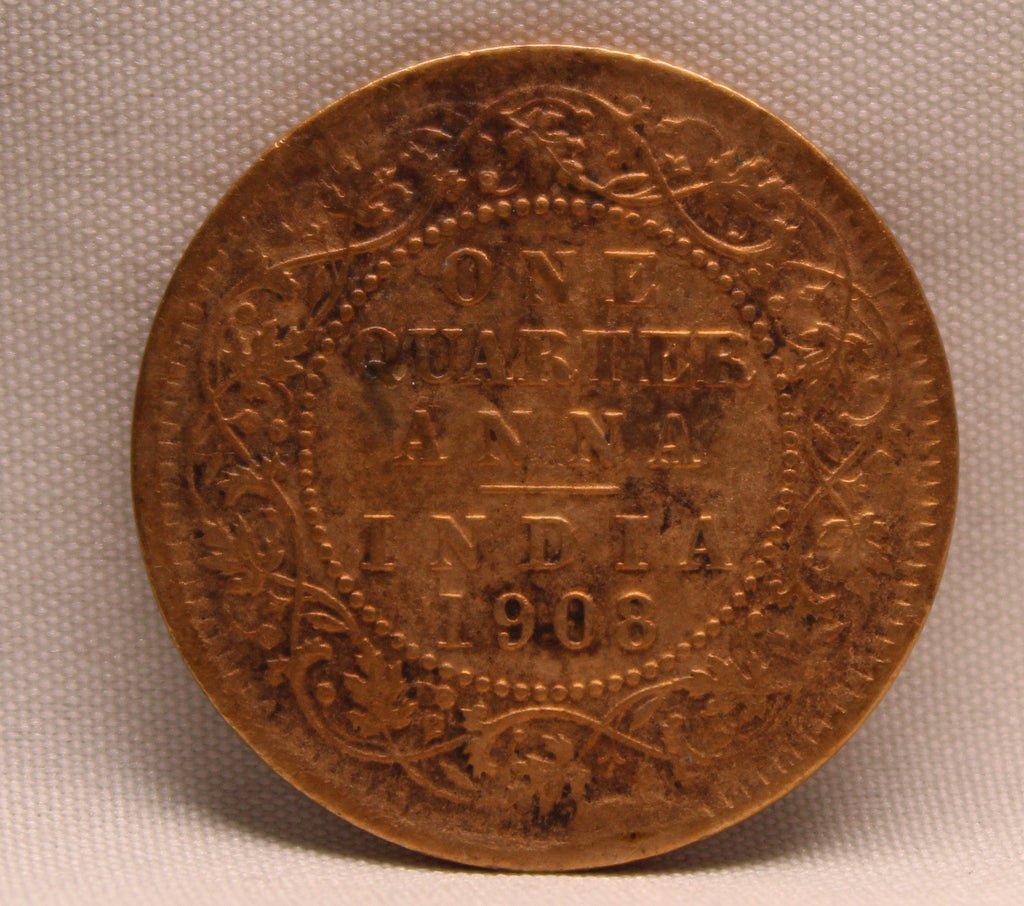 Quarter Anna 1908 Edward VII Bronze coins