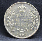 Half Rupee 1908 Edward VII Silver coins