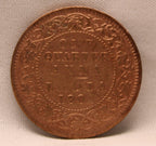 Quarter Anna 1908 Edward VII Bronze coins