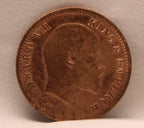 Quarter Anna 1908 Edward VII Bronze coins