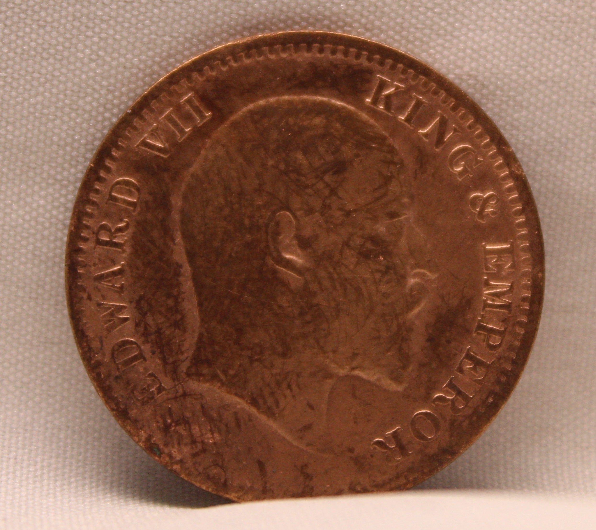 Quarter Anna 1908 Edward VII Bronze coins