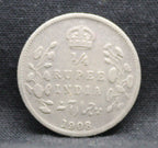 Quarter Rupees 1908 Edward VII Silver coins