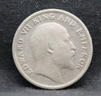 Quarter Rupees 1908 Edward VII Silver coins