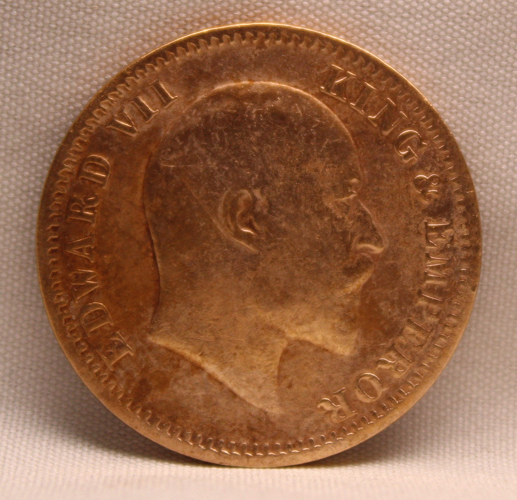 Quarter Anna 1908 Edward VII Bronze coins