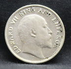 Quarter Rupees 1908 Edward VII Silver coins