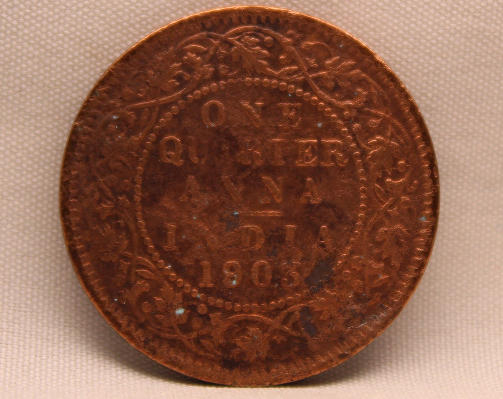 Quarter Anna 1908 Edward VII Bronze coins