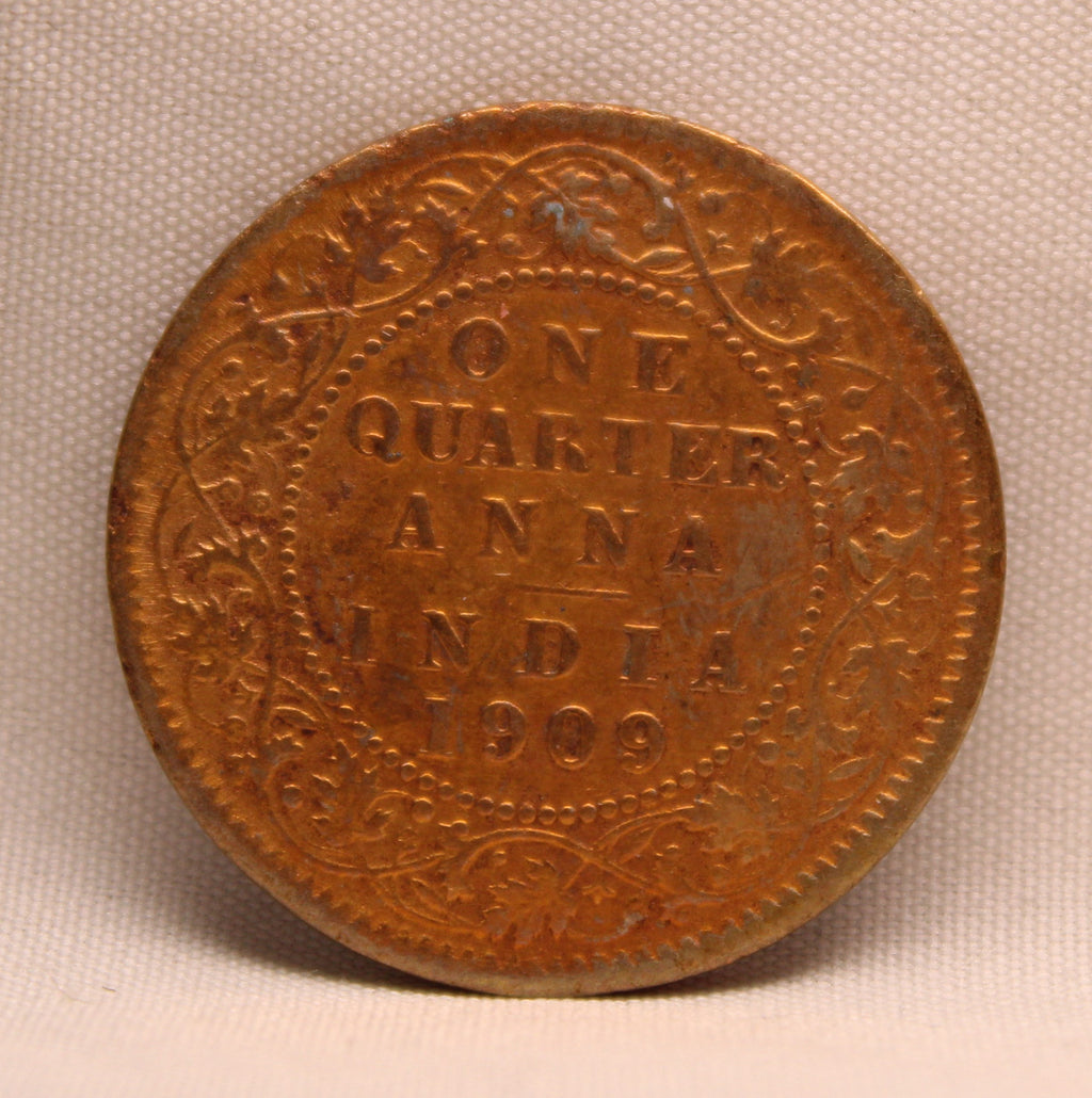 Quarter Anna 1909 Edward VII Bronze coins