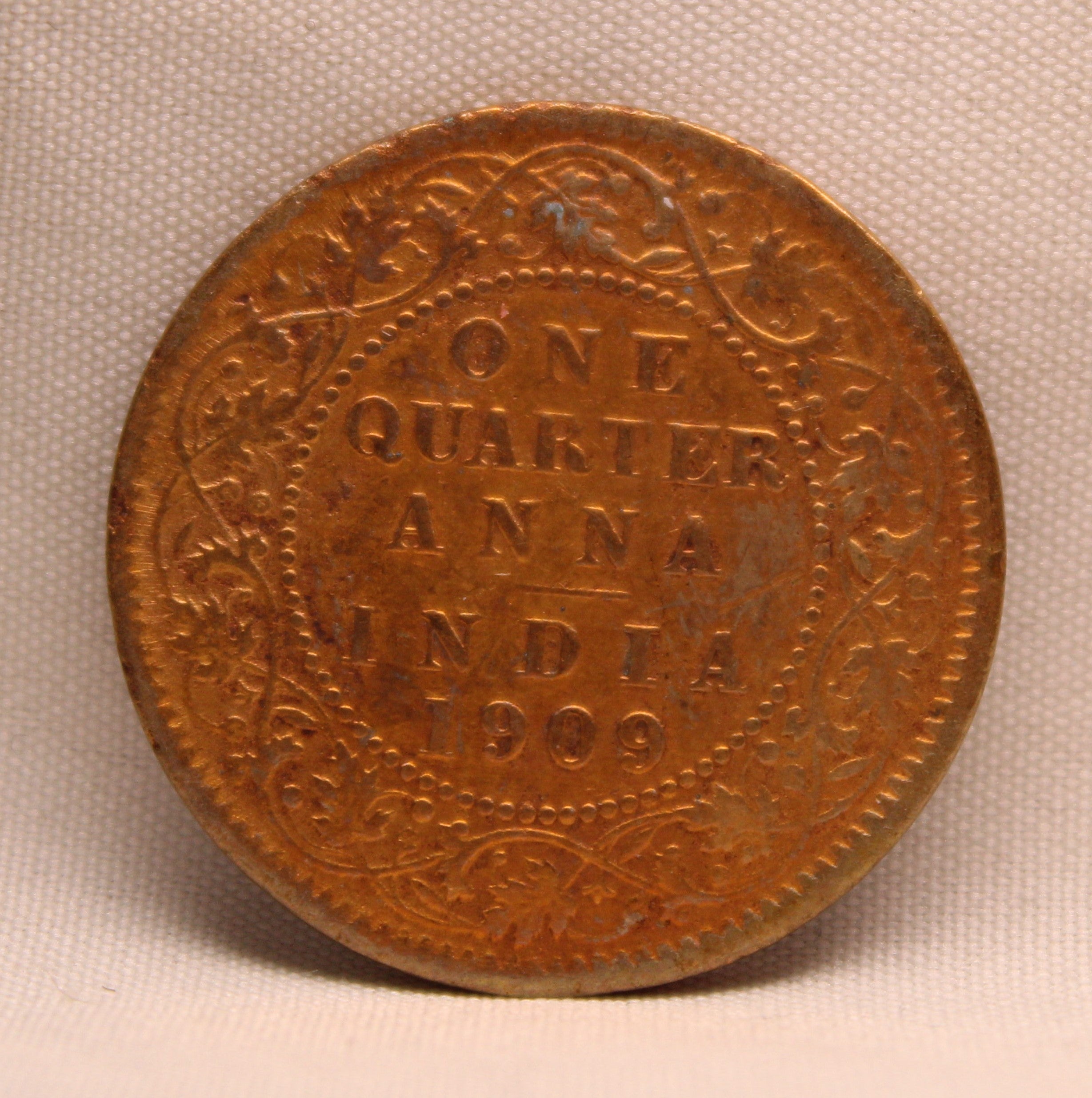Quarter Anna 1909 Edward VII Bronze coins