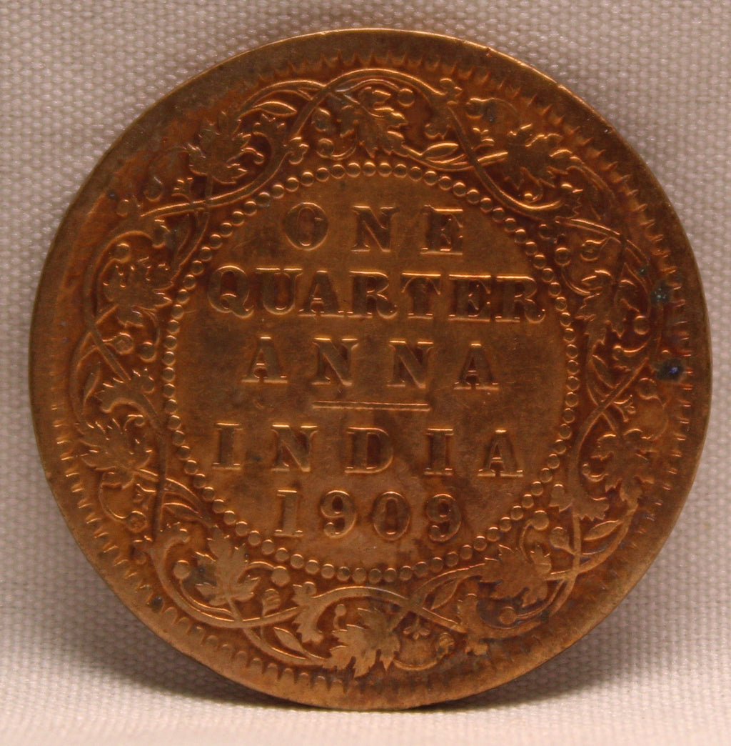 Quarter Anna 1909 Edward VII Bronze coins