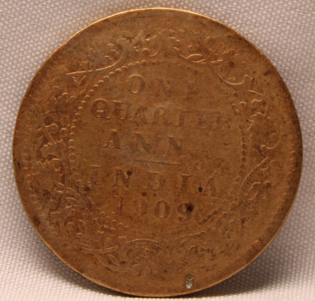 Quarter Anna 1909 Edward VII Bronze coins