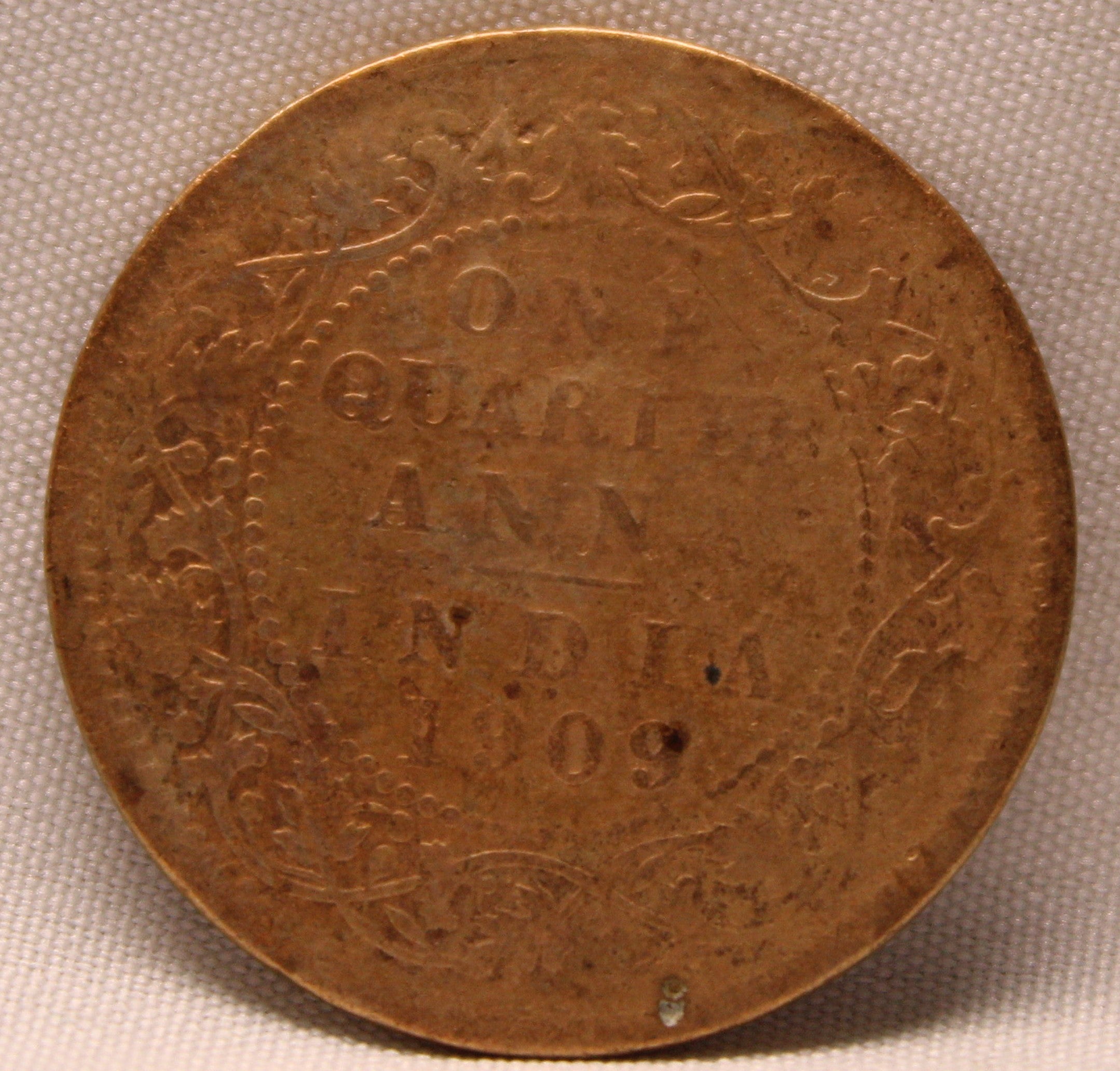 Quarter Anna 1909 Edward VII Bronze coins