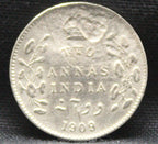 2 Annas 1909 Edward VII Silver coins