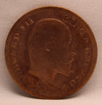 Quarter Anna 1909 Edward VII Bronze coins