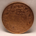 Quarter Anna 1909 Edward VII Bronze coins