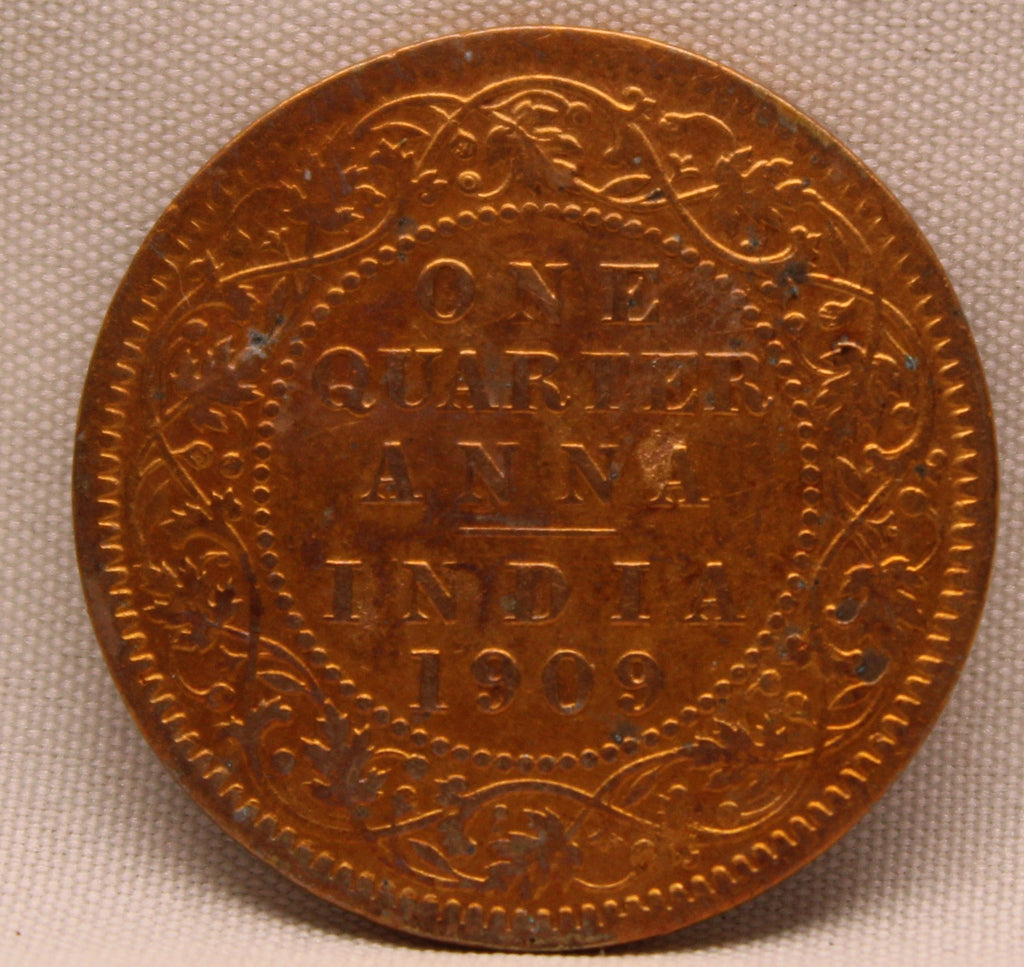 Quarter Anna 1909 Edward VII Bronze coins