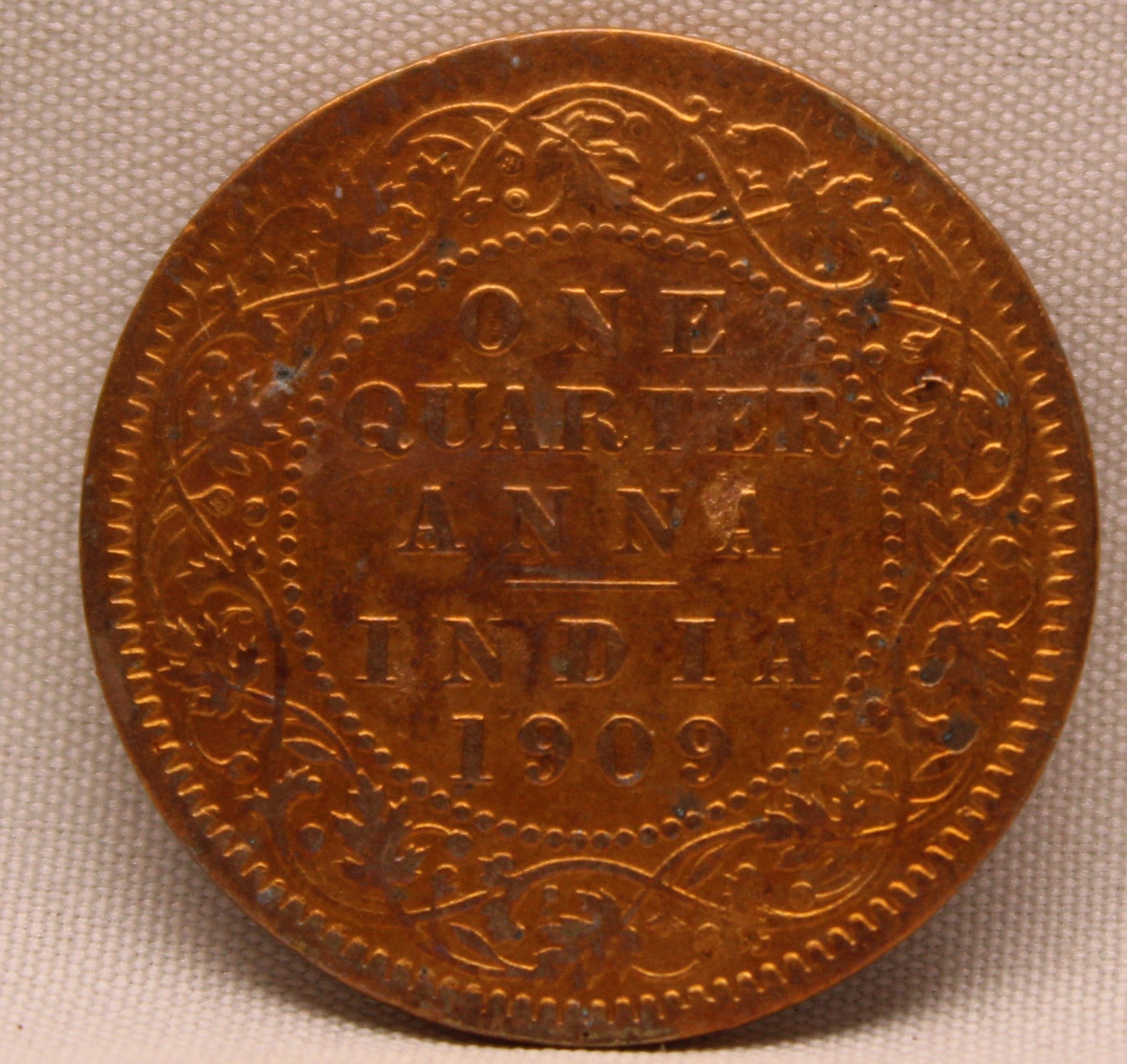 Quarter Anna 1909 Edward VII Bronze coins