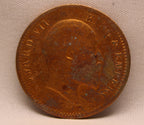 Quarter Anna 1909 Edward VII Bronze coins