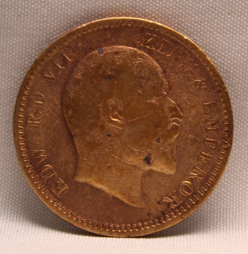 Quarter Anna 1909 Edward VII Bronze coins