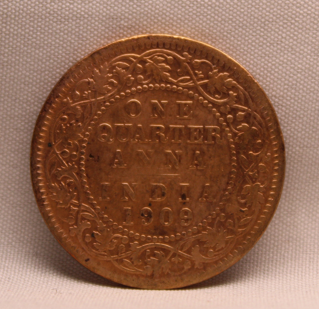 Quarter Anna 1909 Edward VII Bronze coins