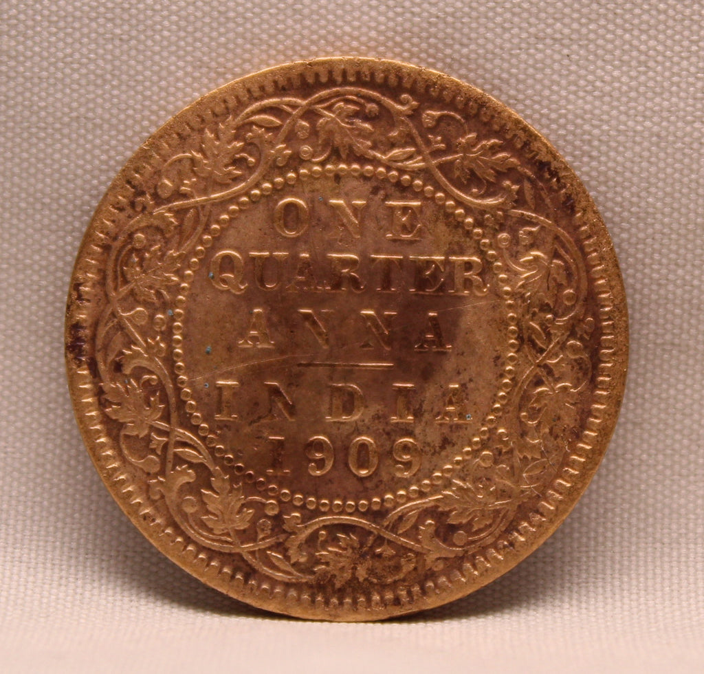 Quarter Anna 1909 Edward VII Bronze coins