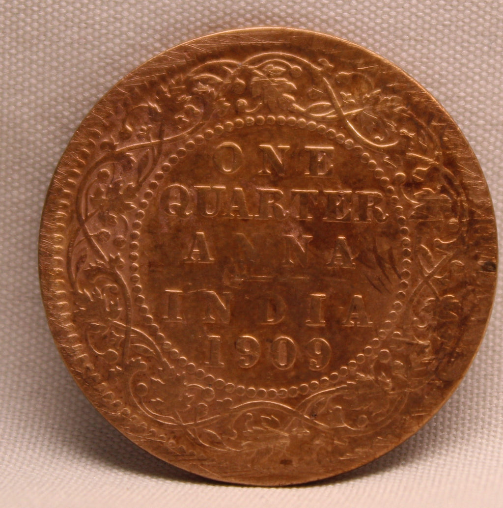 Quarter Anna 1909 Edward VII Bronze coins