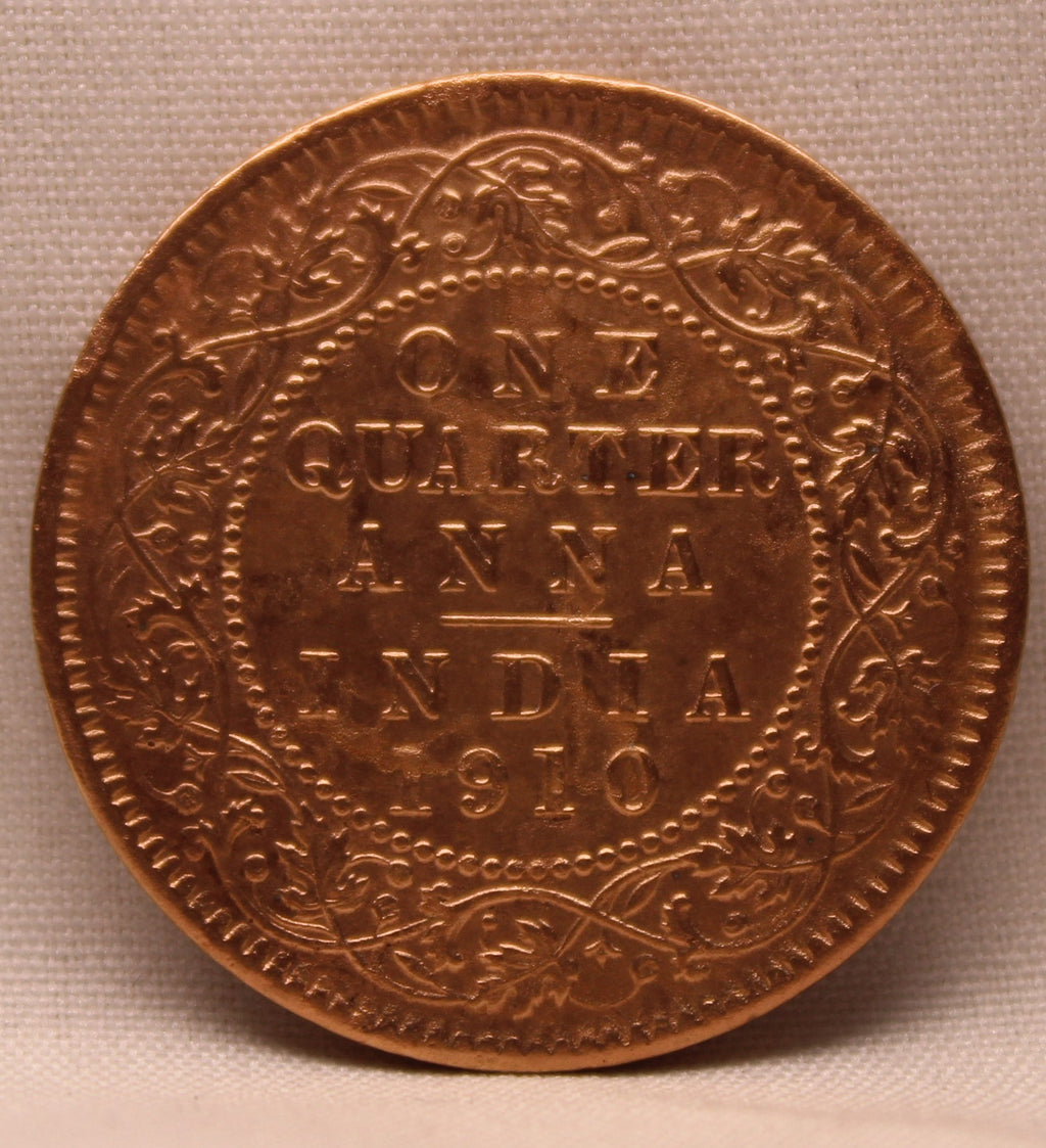 Quarter Anna 1910 Edward VII Bronze coins