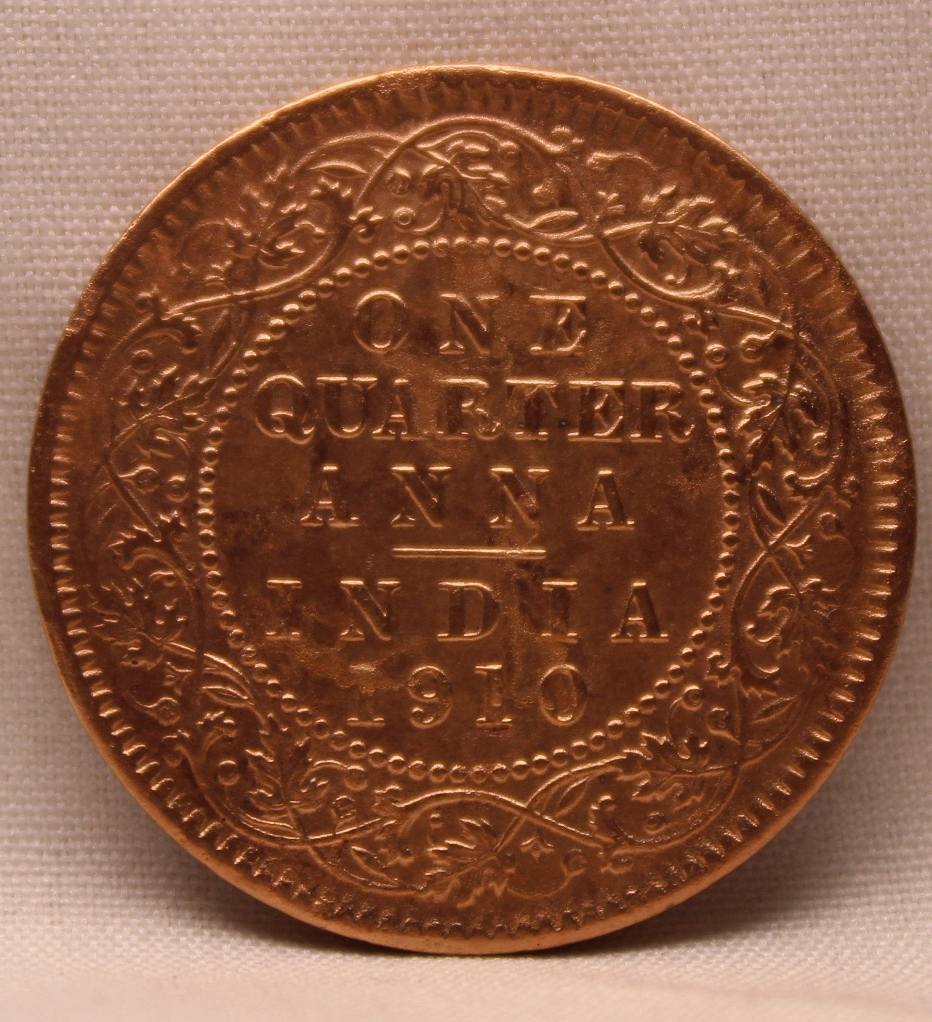 Quarter Anna 1910 Edward VII Bronze coins