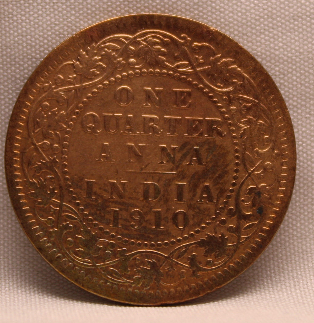 Quarter Anna 1910 Edward VII Bronze coins