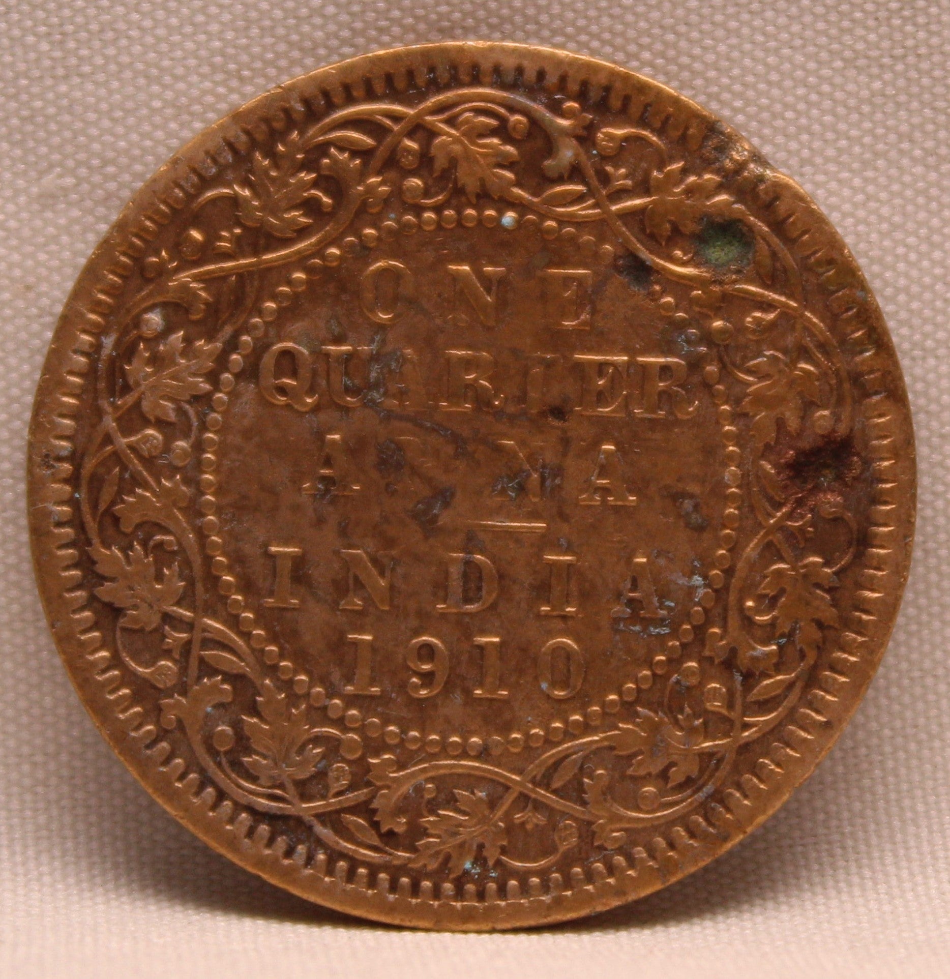 Quarter Anna 1910 Edward VII Bronze coins