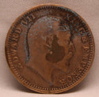 Quarter Anna 1910 Edward VII Bronze coins