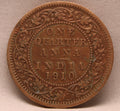 Quarter Anna 1910 Edward VII Bronze coins