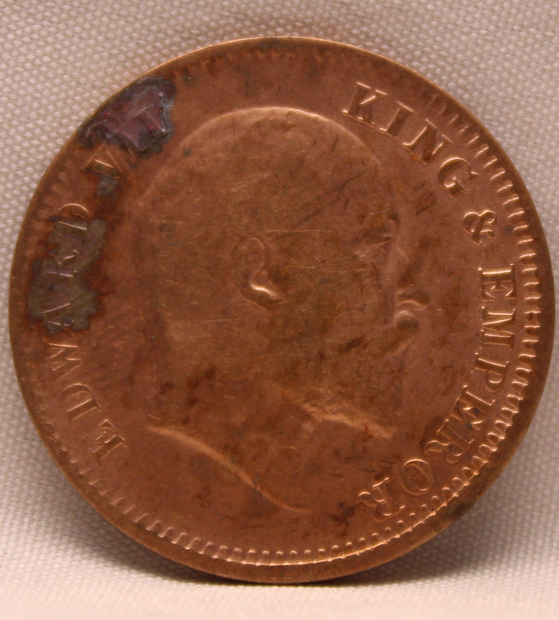 Quarter Anna 1910 Edward VII Bronze coins