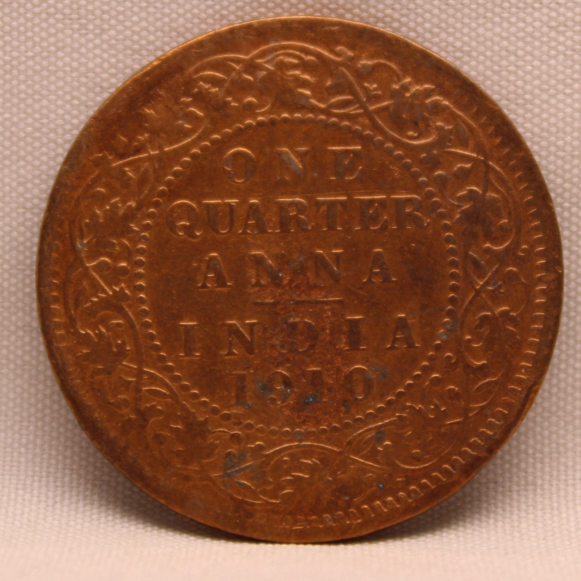 Quarter Anna 1910 Edward VII Bronze coins