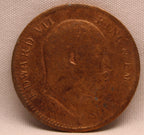 Quarter Anna 1910 Edward VII Bronze coins
