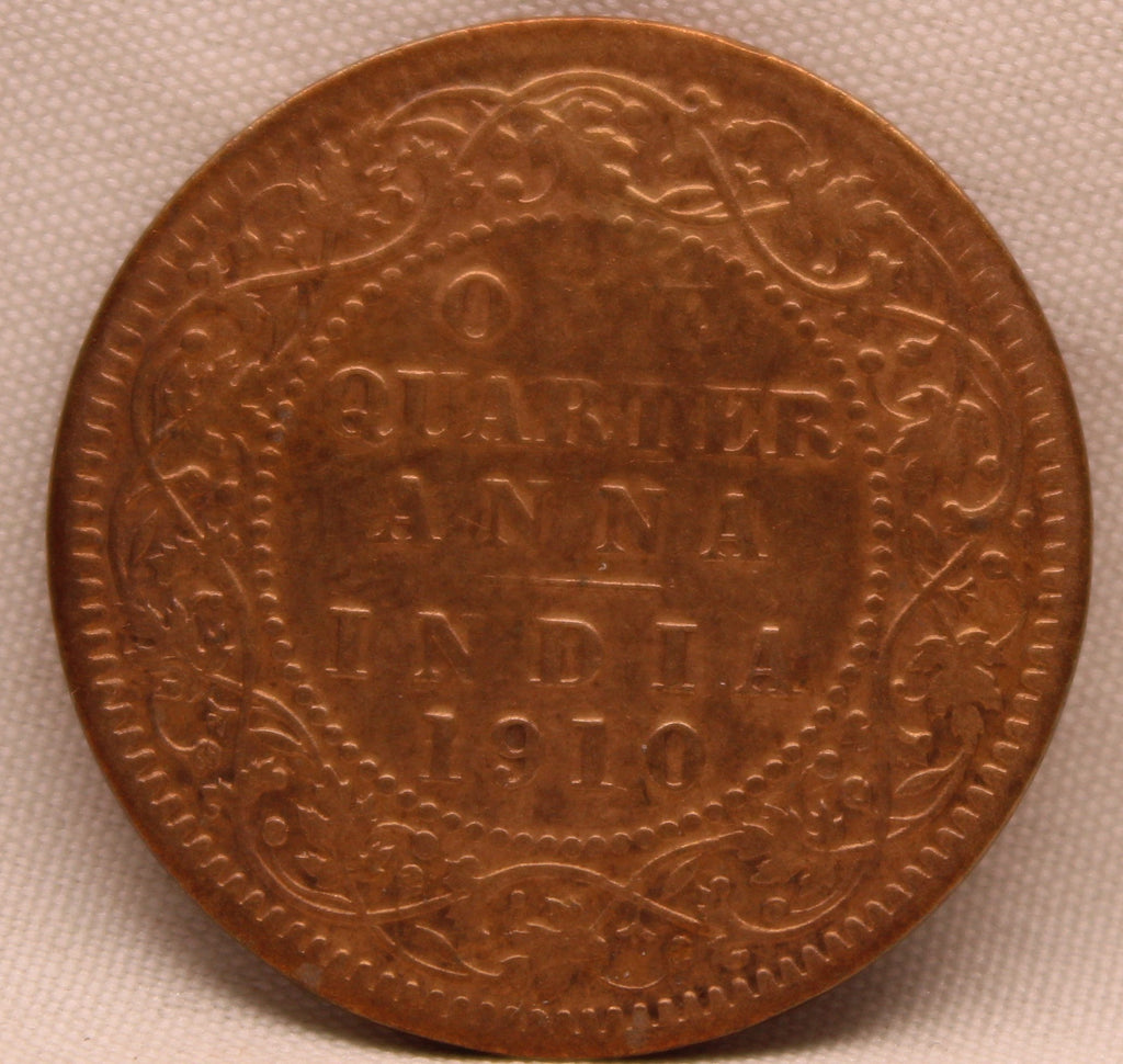 Quarter Anna 1910 Edward VII Bronze coins