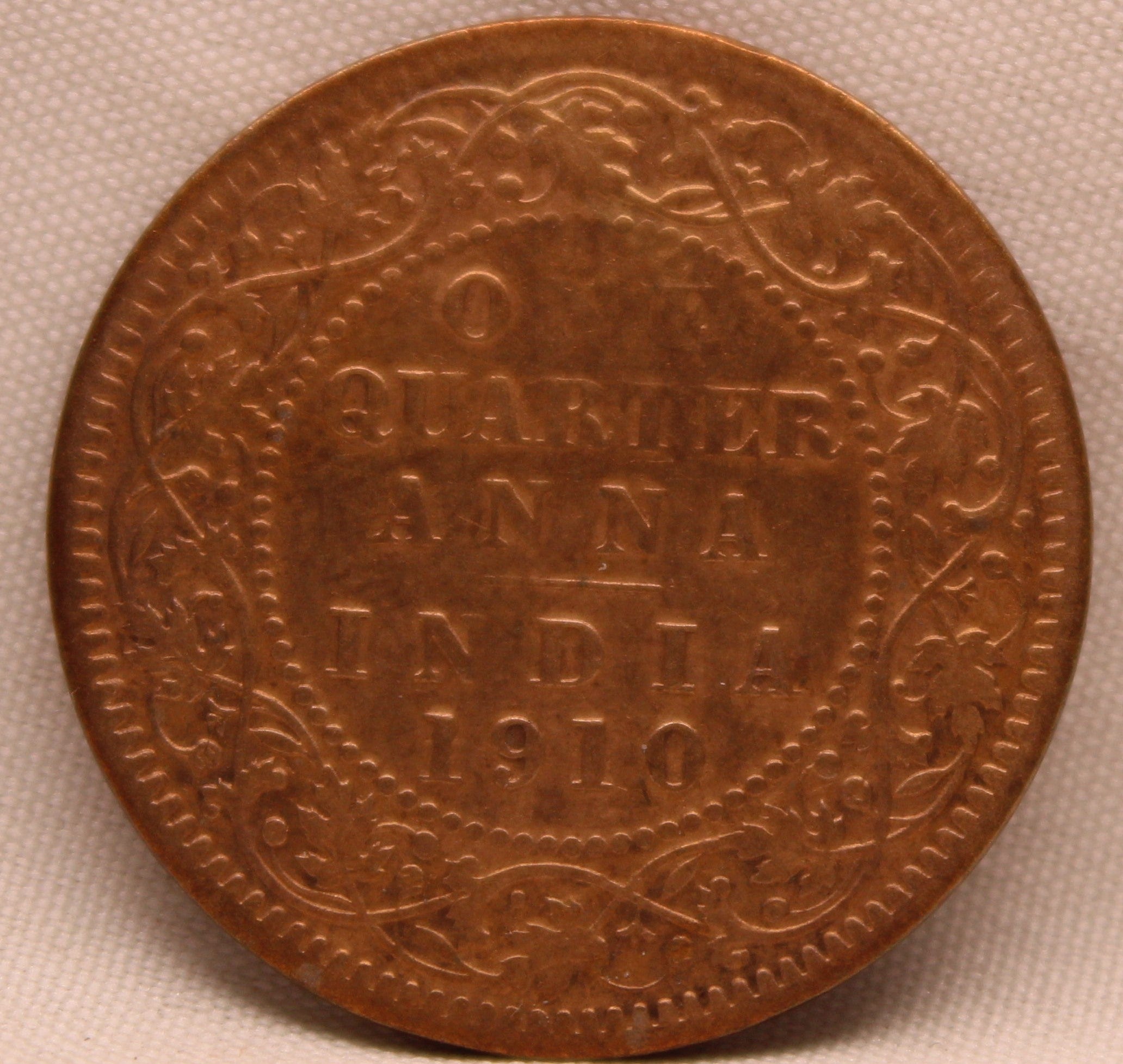 Quarter Anna 1910 Edward VII Bronze coins