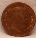 Half Pice 1910 Edward VII Bronze coins