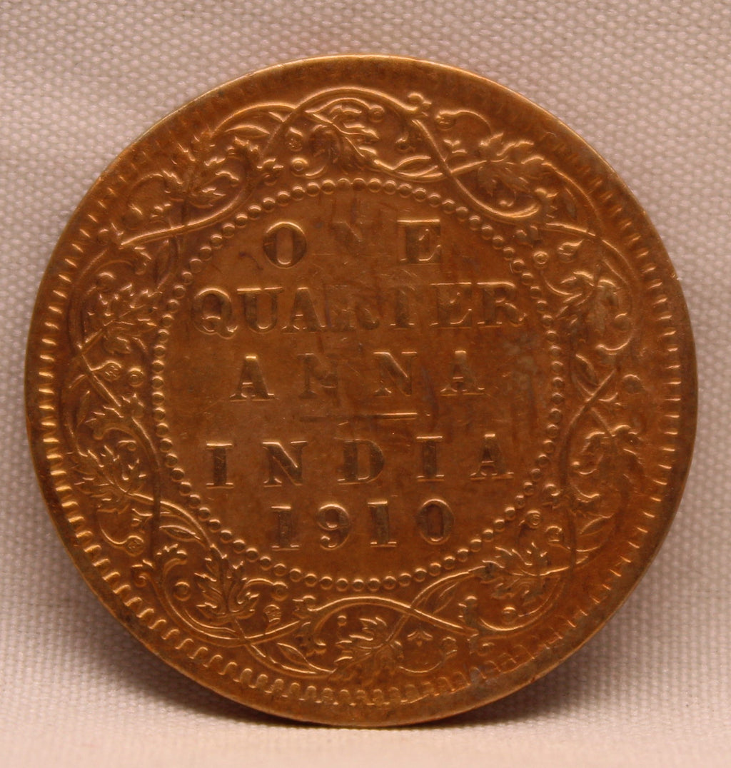 Quarter Anna 1910 Edward VII Bronze coins