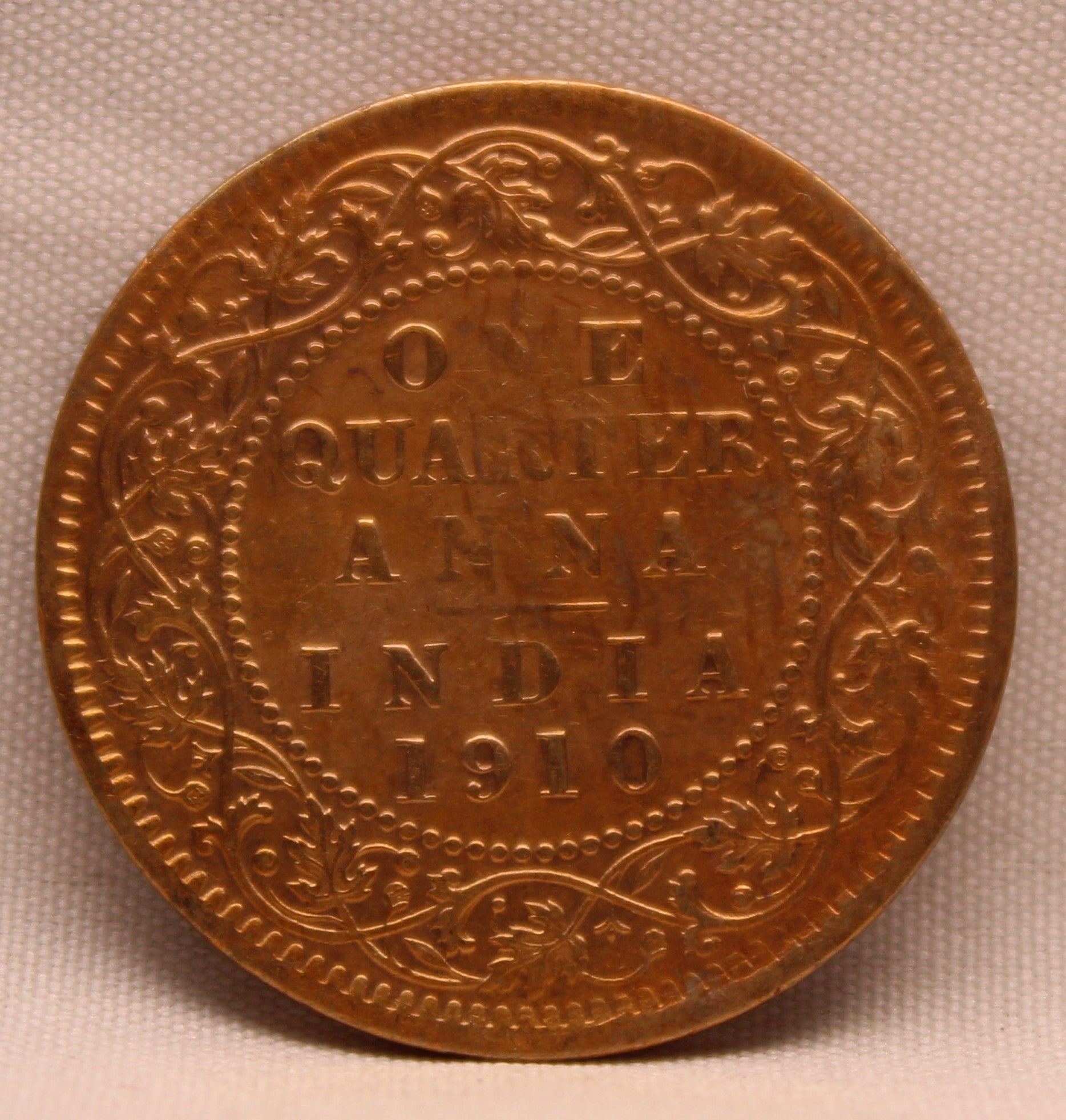 Quarter Anna 1910 Edward VII Bronze coins