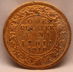 Quarter Anna 1910 Edward VII Bronze coins