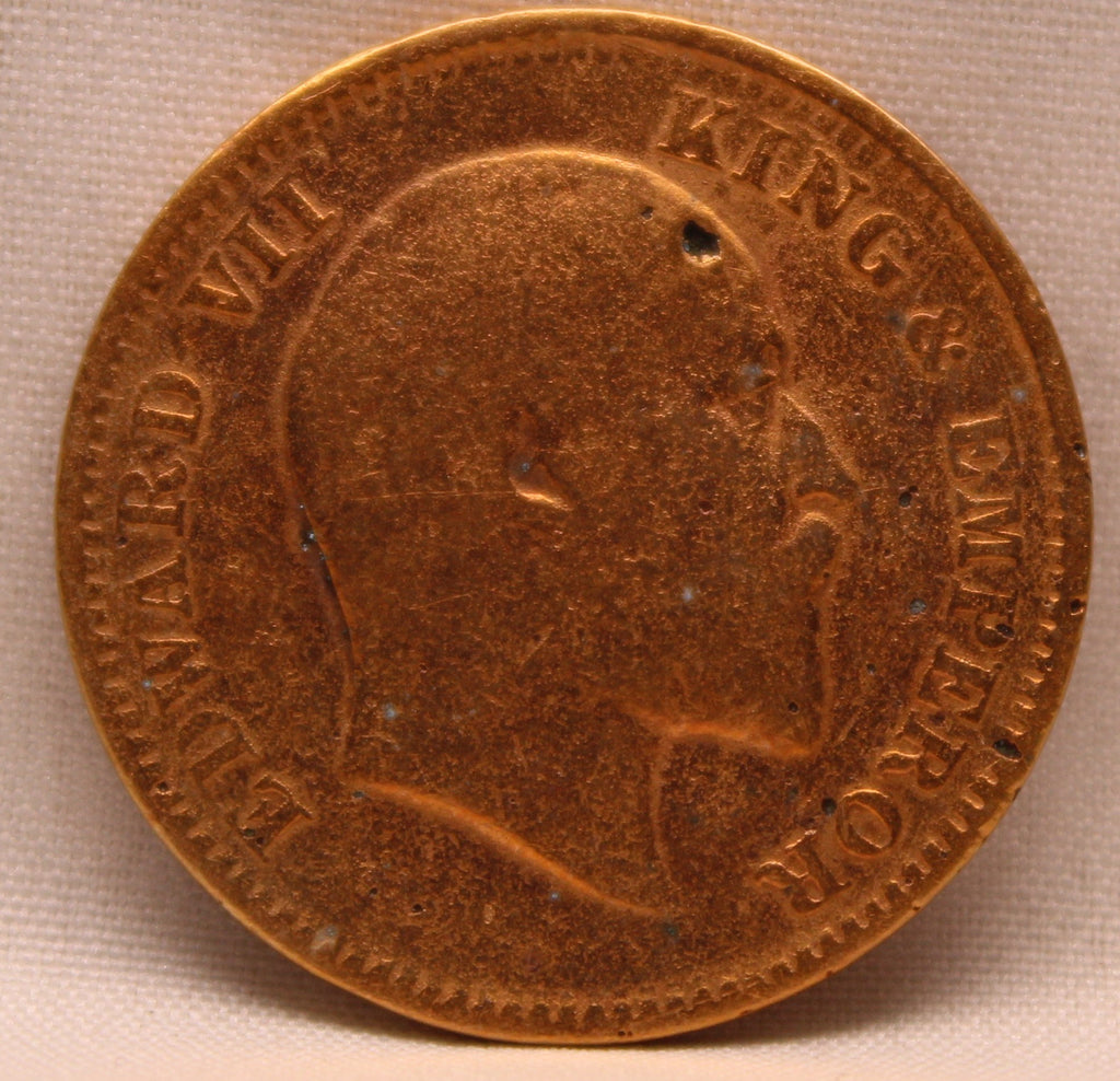 Quarter Anna 1910 Edward VII Bronze coins