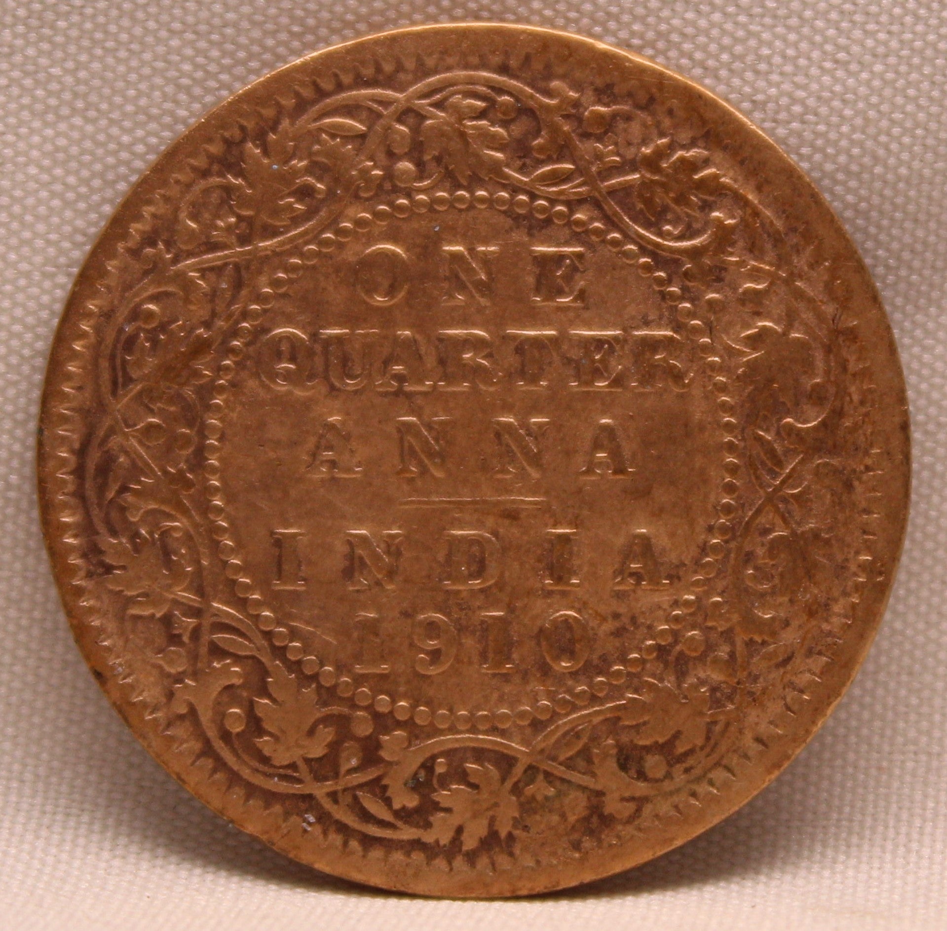 Quarter Anna 1910 Edward VII Bronze coins