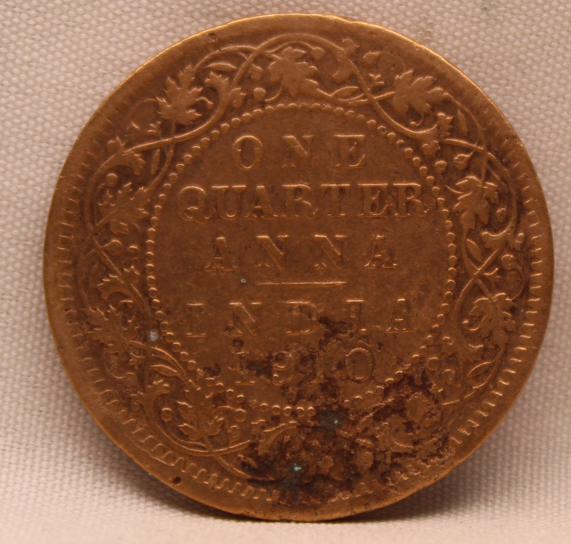 Quarter Anna 1910 Edward VII Bronze coins