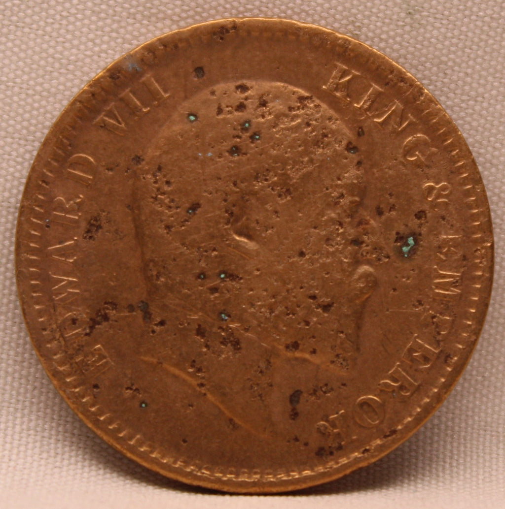 Quarter Anna 1910 Edward VII Bronze coins