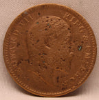 Quarter Anna 1910 Edward VII Bronze coins